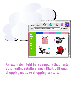 Example might be a company that hosts other online retailers much like traditional shopping malls or shopping centers.