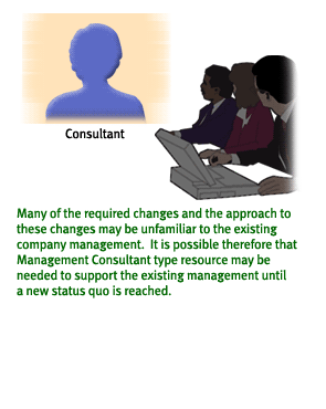 Many of the required changes and the approach to these changes may be unfamiliar to the existing company management.
